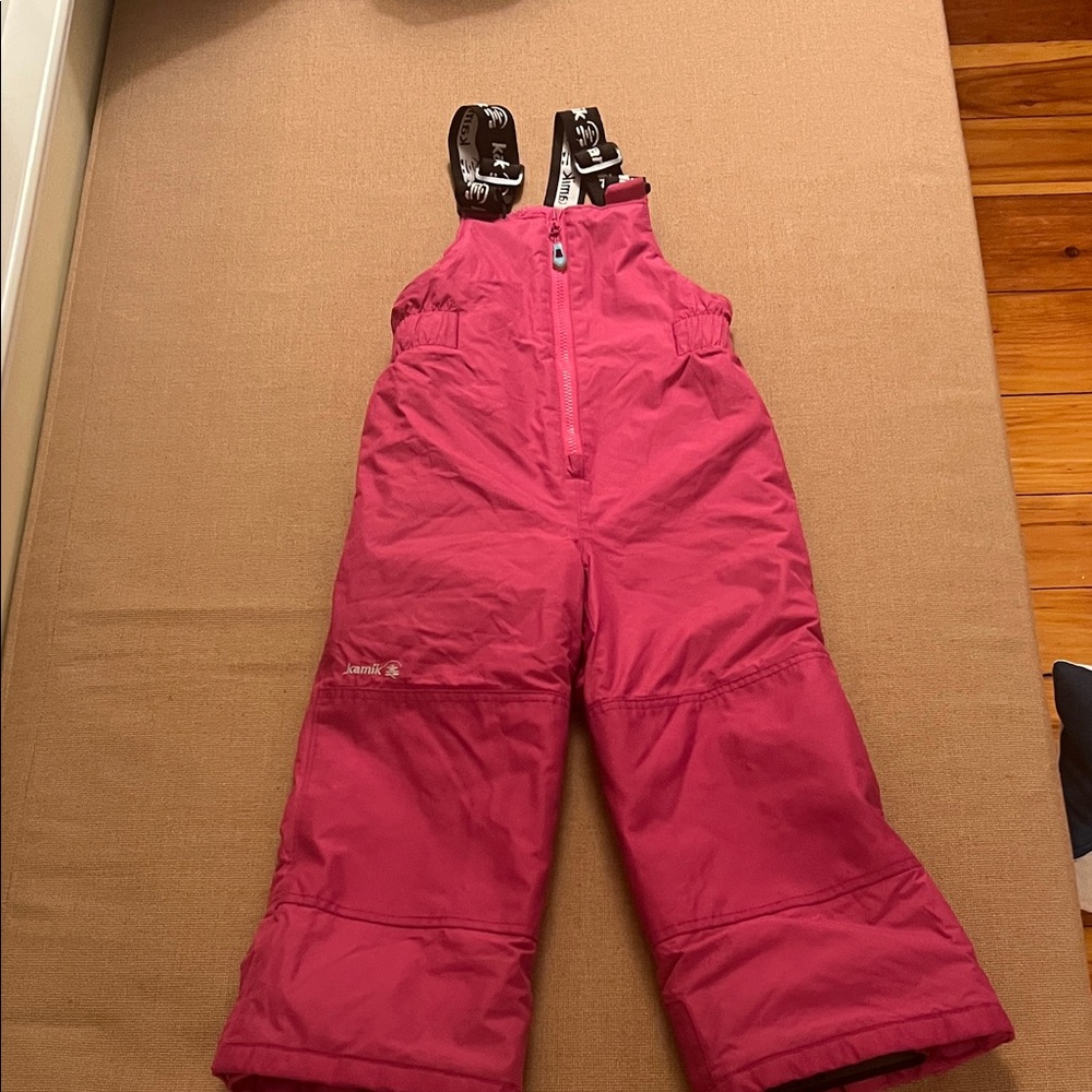 Kamik Kids Hot Pink Snow Bib with Branded Adjustable Straps